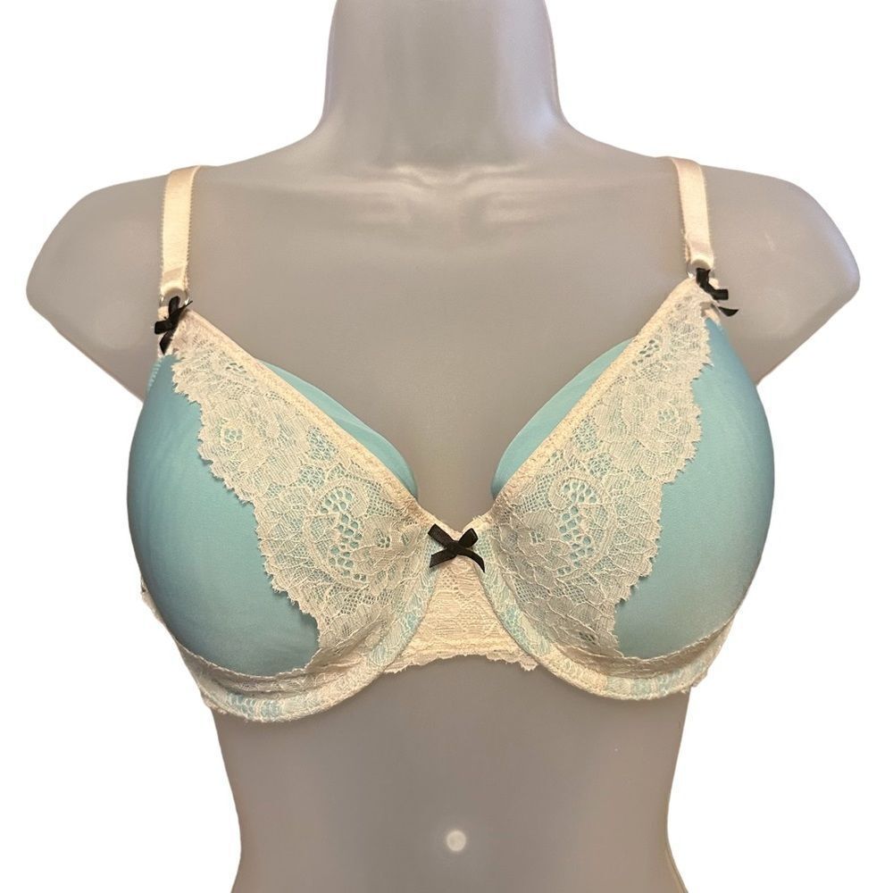 Victoria Secret PINK Blue Push Up Lace Sexy Bra